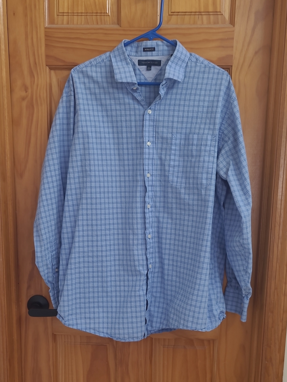 Tommy Hilfiger Light Blue Checked Dress Shirt